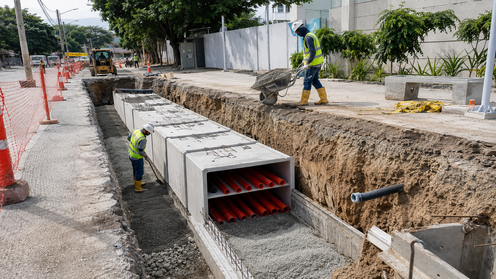 Instalación de cables subterráneos en ductos y bancadas